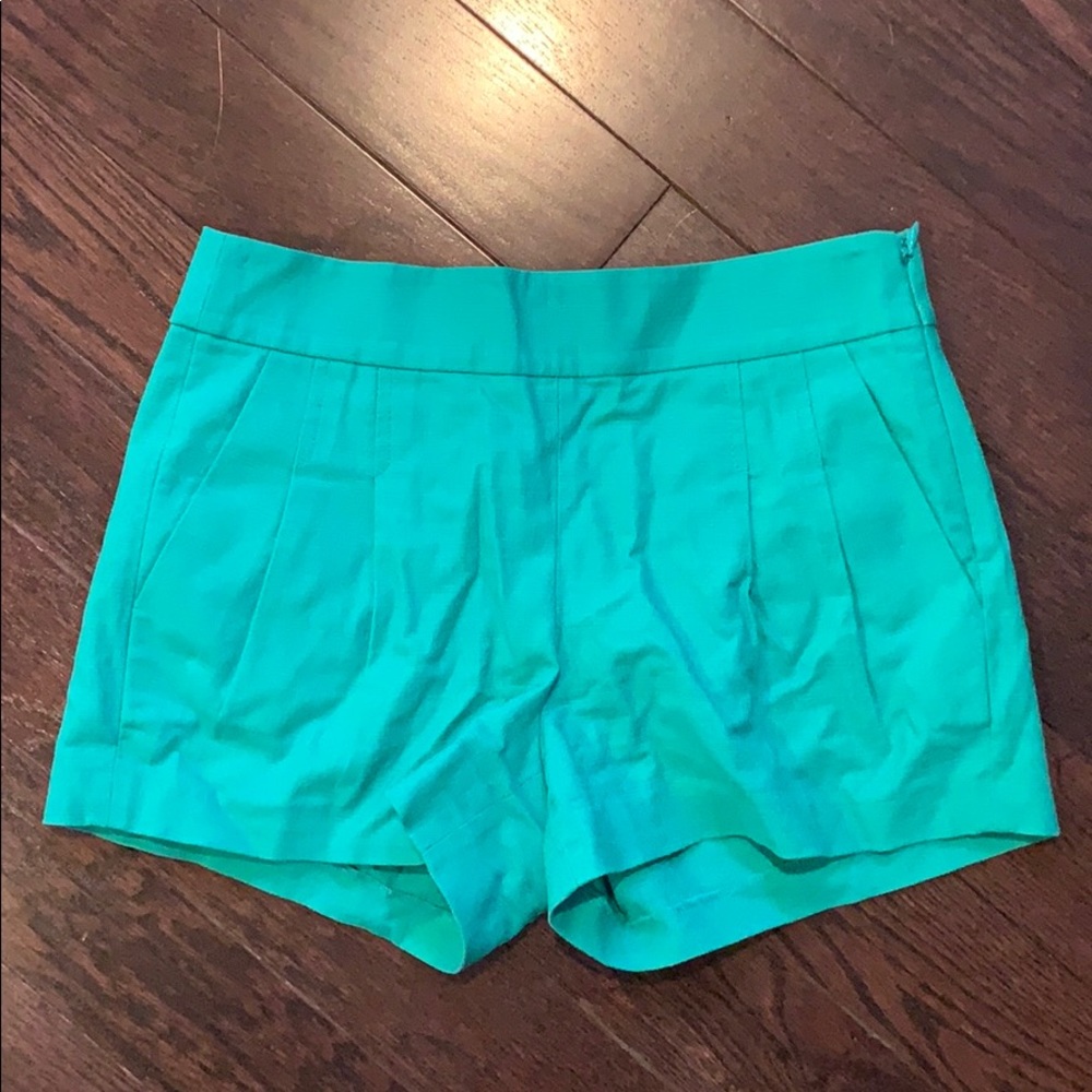 Sea green cotton shorts